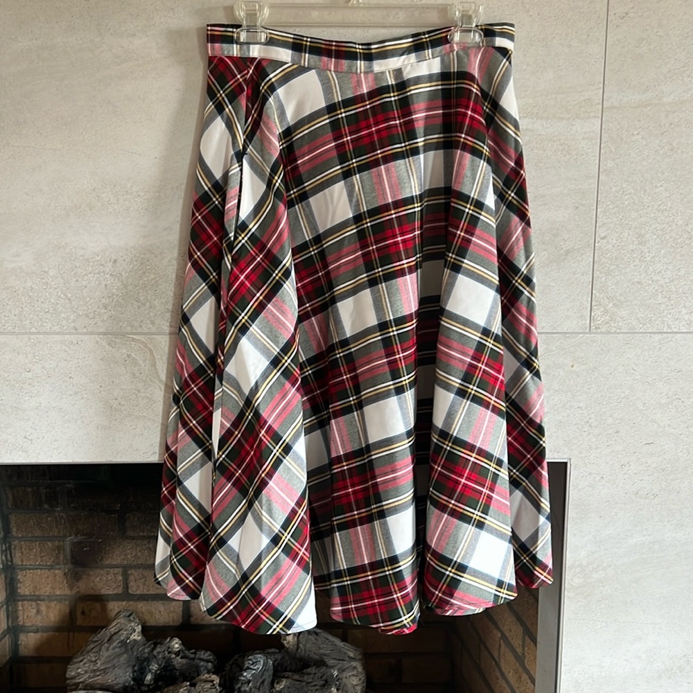 Midi Plaid Skirt